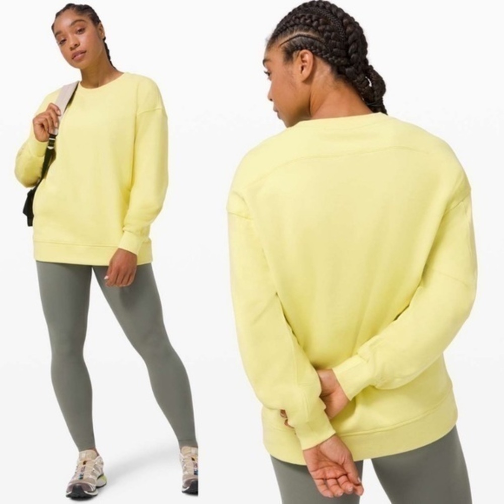 Lululemon Perfectly Oversized Crew Sweatshirt Soleil Neon Yellow Size 4